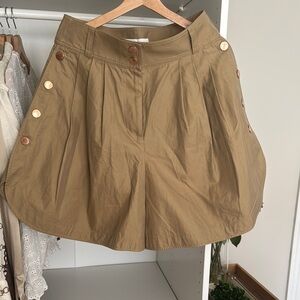 See By Chloe Tan High Waist Shorts